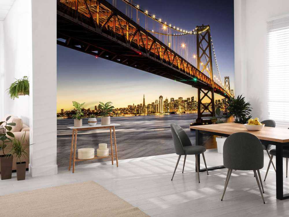 Most Bay Bridge z oświetleniem