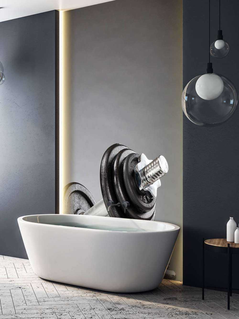 Dumbell z czarnymi tarczami