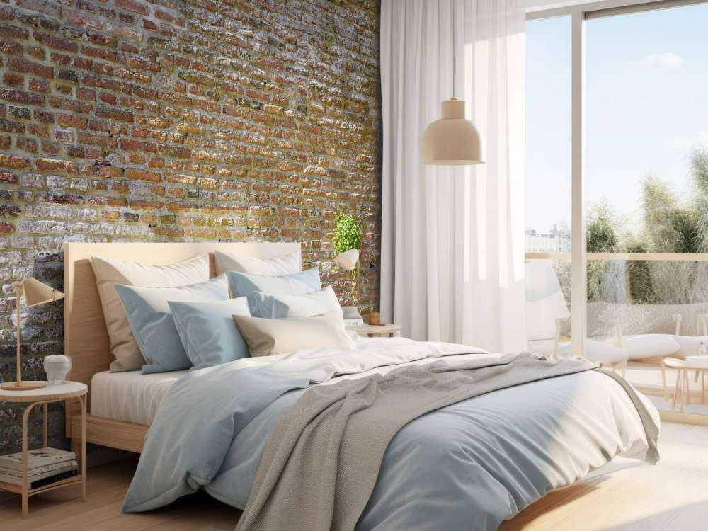 Stary kamienny mur miejski z roślinnością