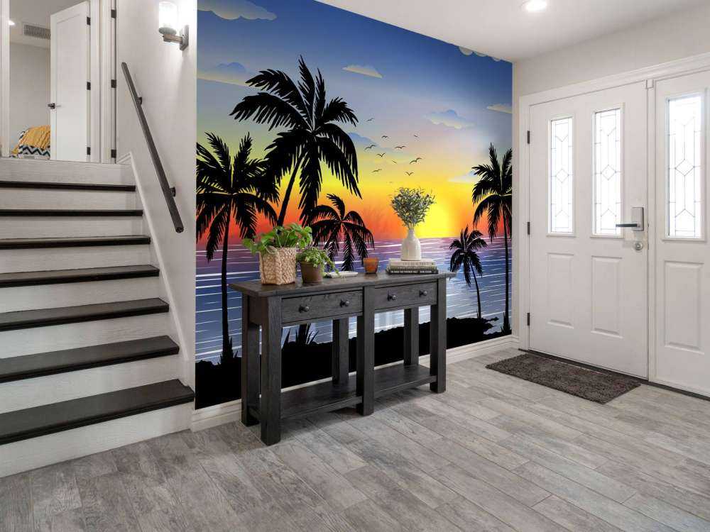 Niebieski, pomarańczowy zachód słońca