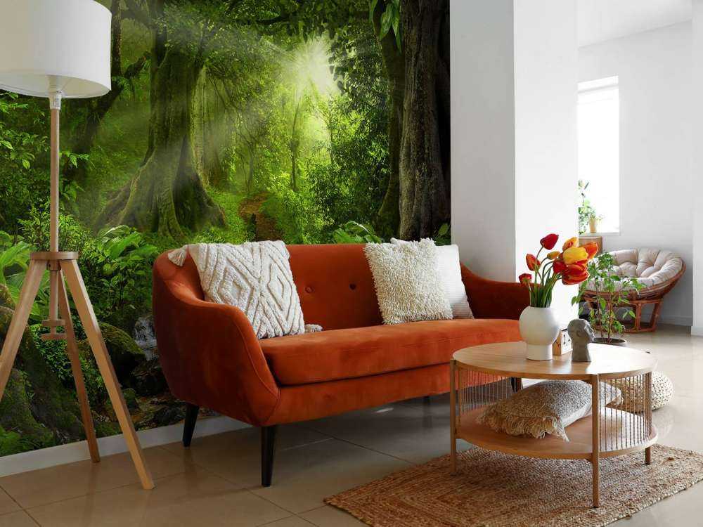 Tropikalna dżungla w świetle słońca