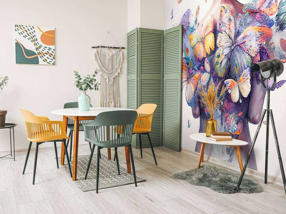 Akwarelowy motyl kobiece ciało #1