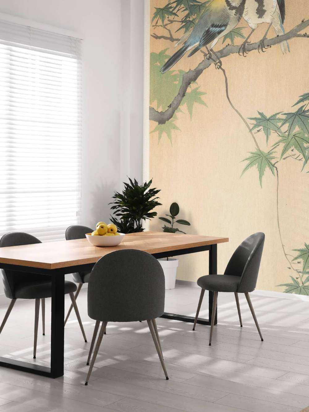 Wielkie sikorki na gałęzi klonowej