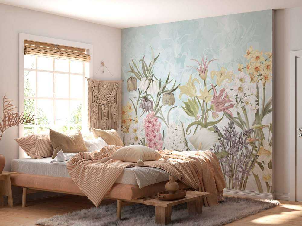 Kwiaty Wiosenne - Mgliste Aqua