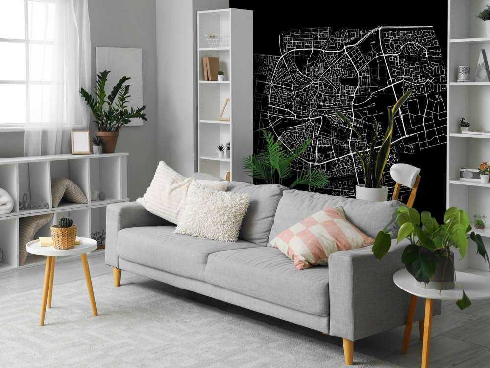 Mapa Leeuwarden, czarna