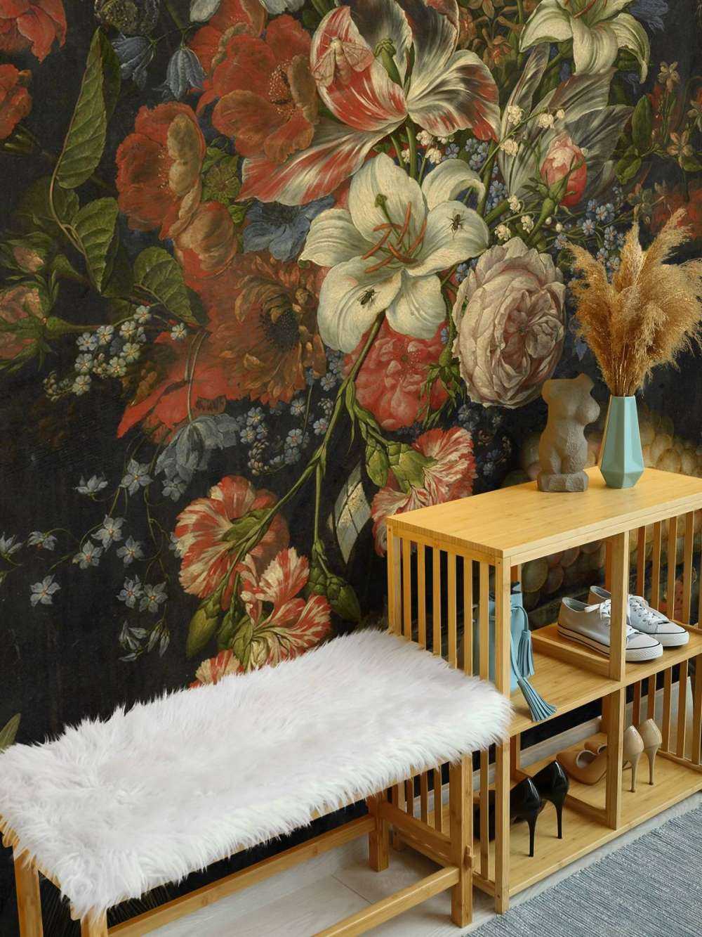 Martwa natura z kwiatami i owocami