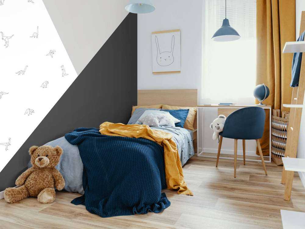 Czarno-białe trójkąty z dinozaurami