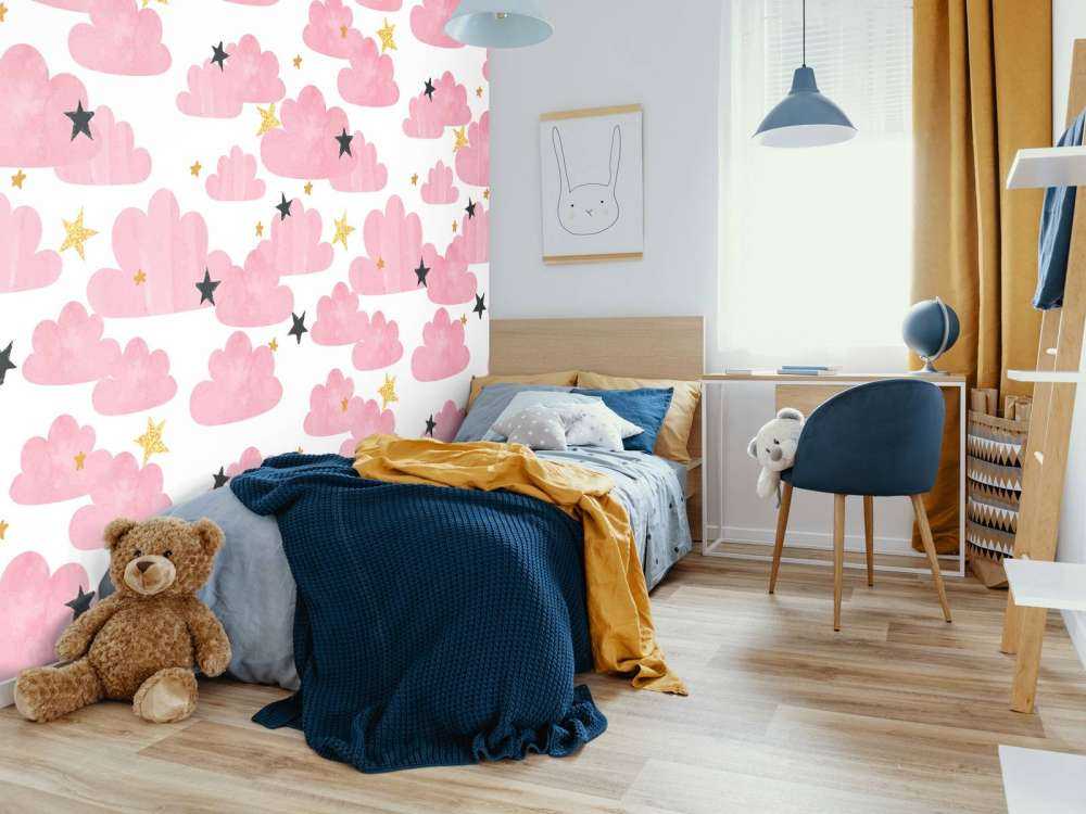 Akwarelowe chmury, różowe