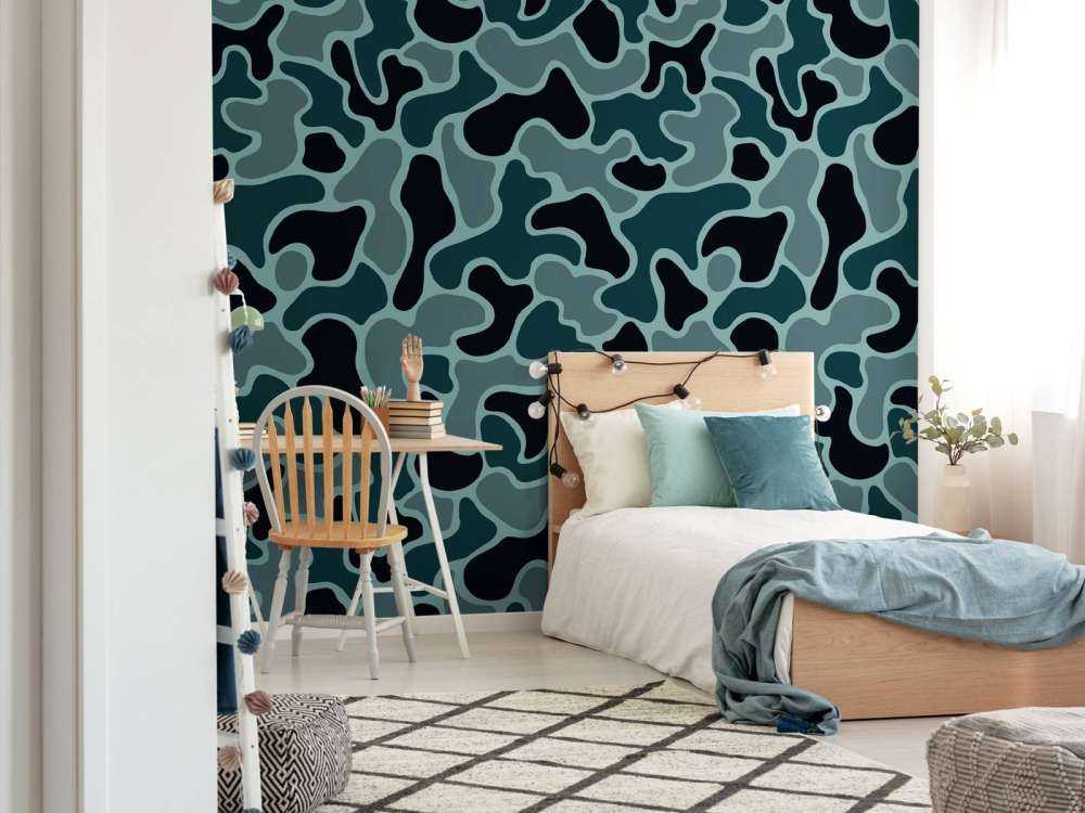 Zielony, szary kamuflaż