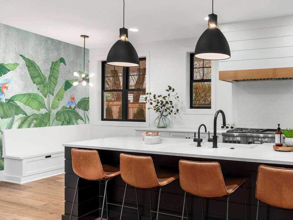 Tropikalne liście na betonie