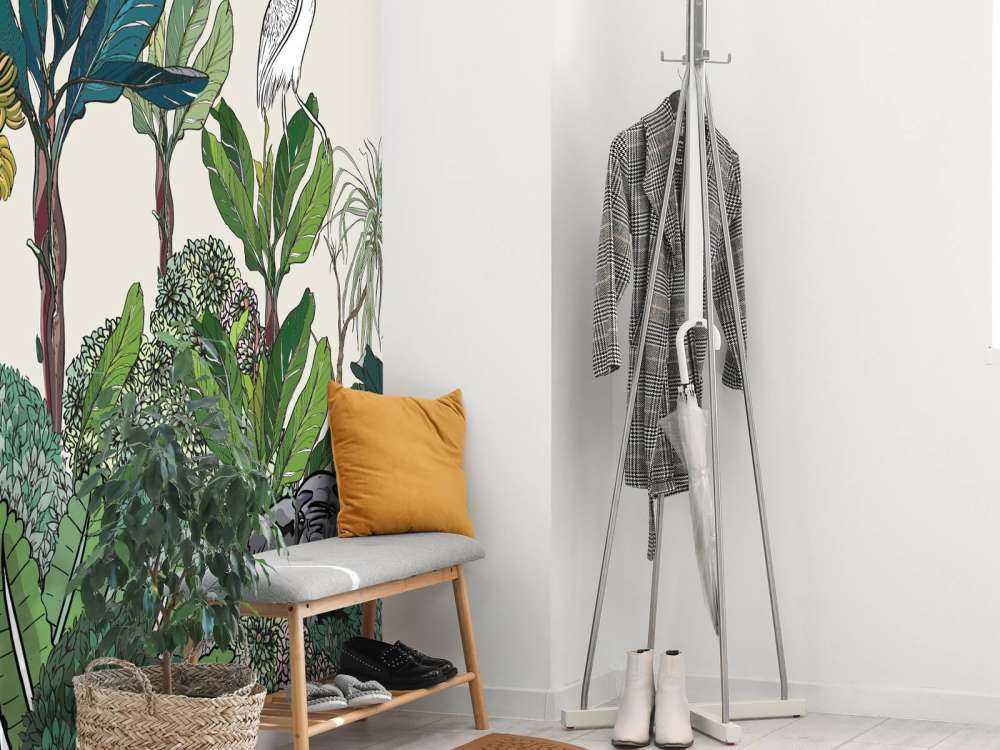 Panorama dżungli z zwierzętami