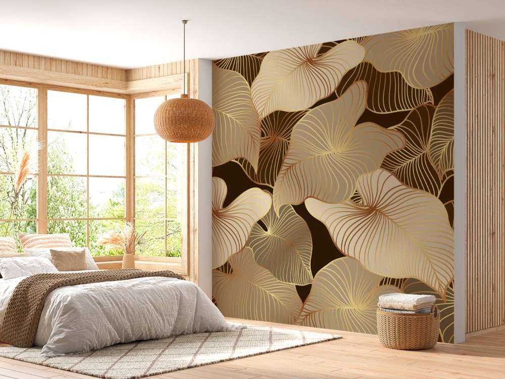 Brązowe liście tropikalne