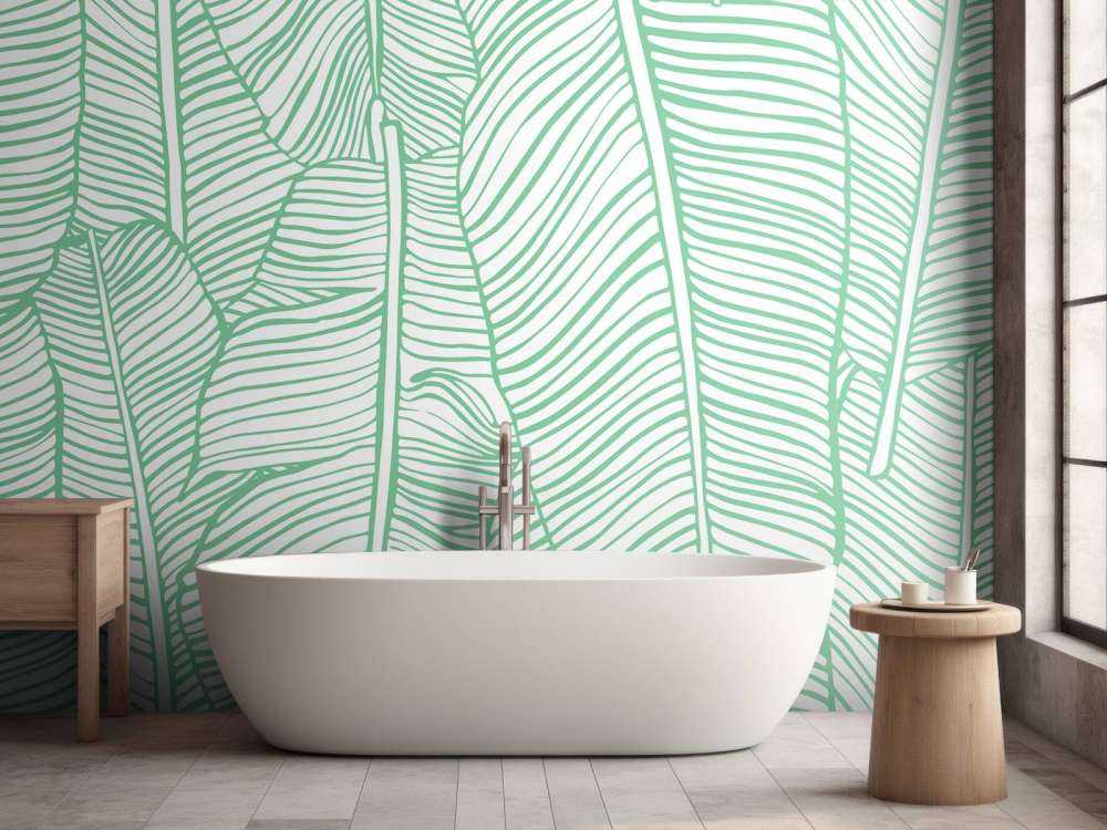 Wzór liściowy zielony