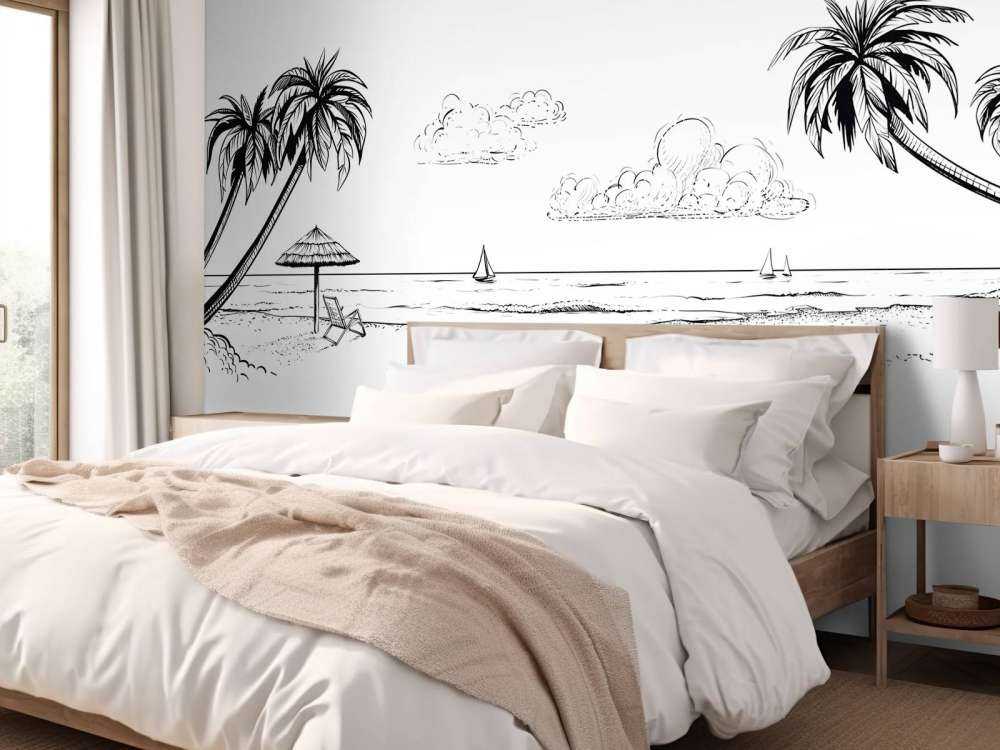 Plaża w czerni i bieli