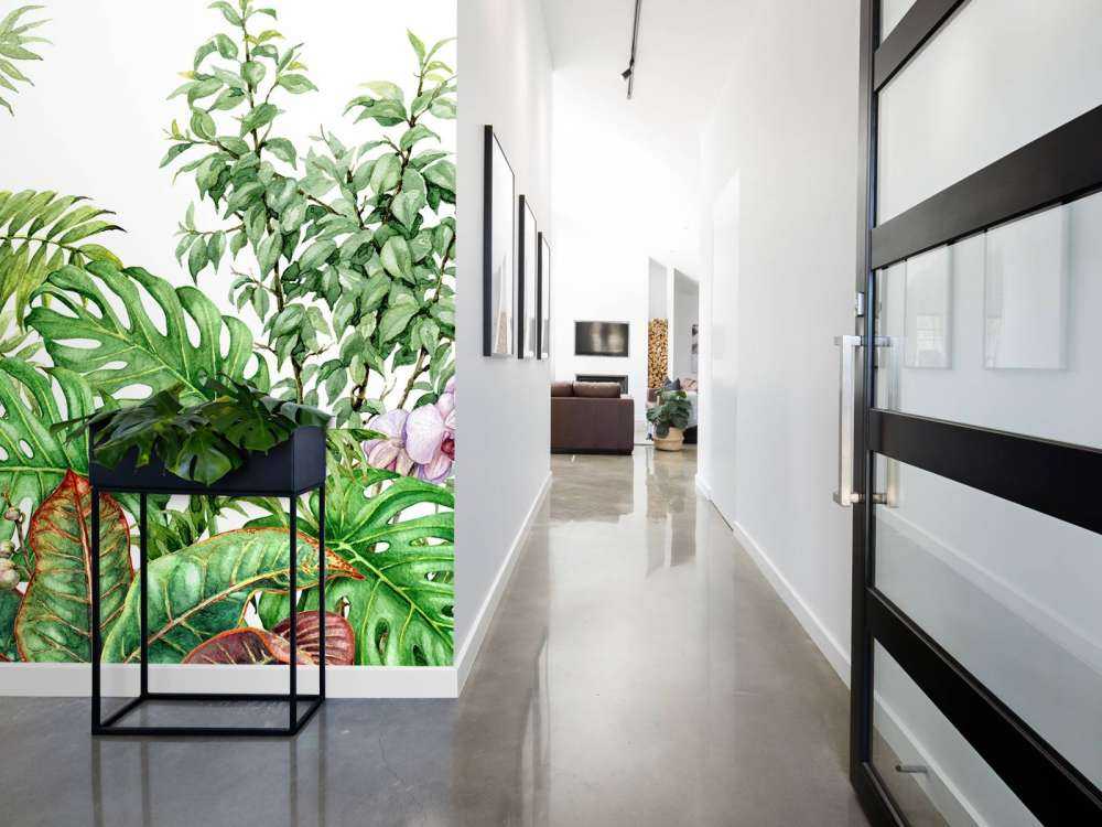 Tropikalne rośliny w akwareli