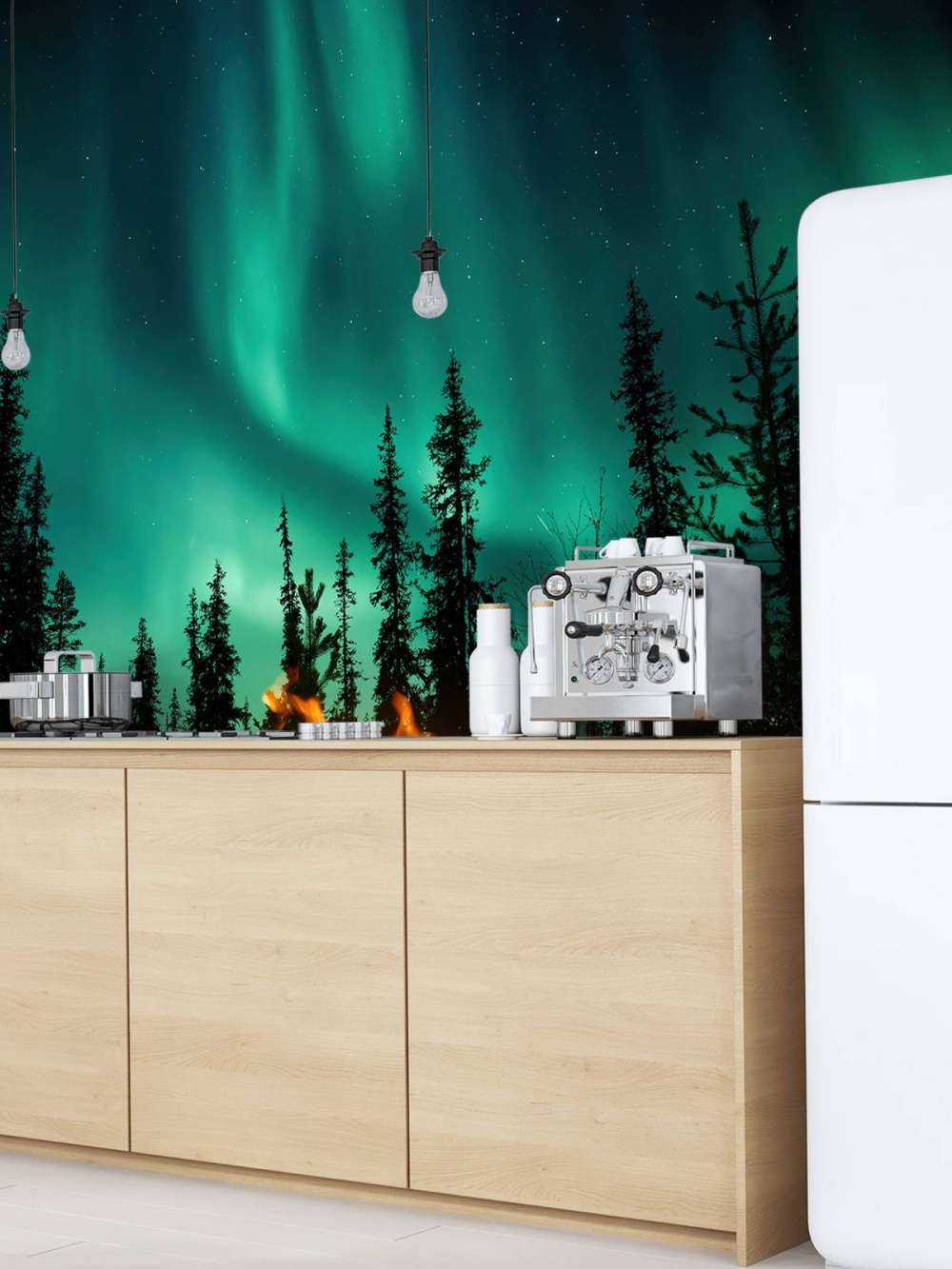 Ognisko pod północnymi światłami