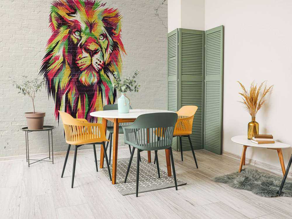 Graffiti przedstawiające lwa