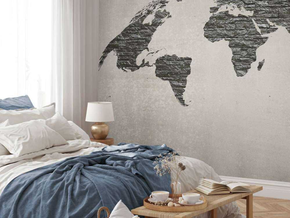 Mapa świata ciemne kamienie