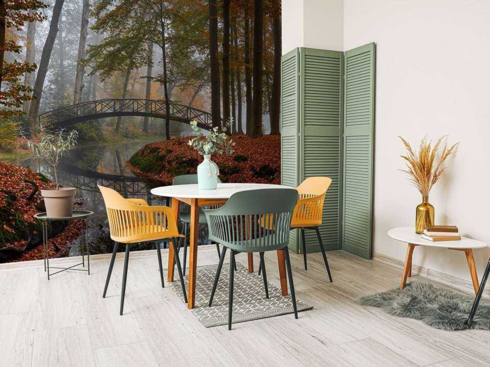 Most w jesiennym lesie