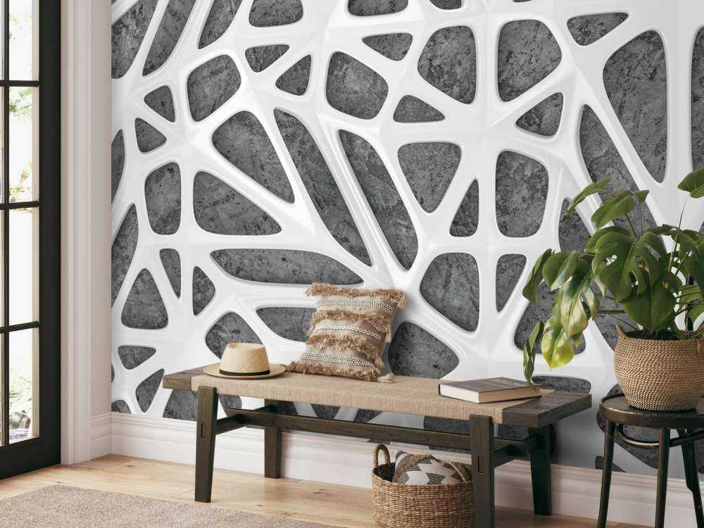 Biały wzór na betonie