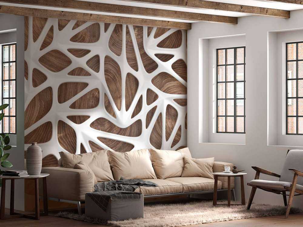 Biały wzór na drewnie