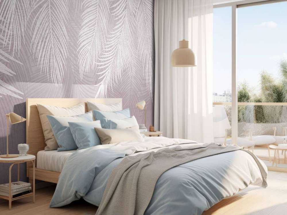 Liście palmowe na betonie