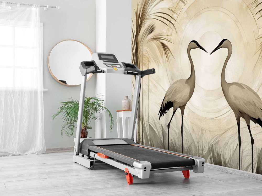 Żurawie o zachodzie słońca taupe