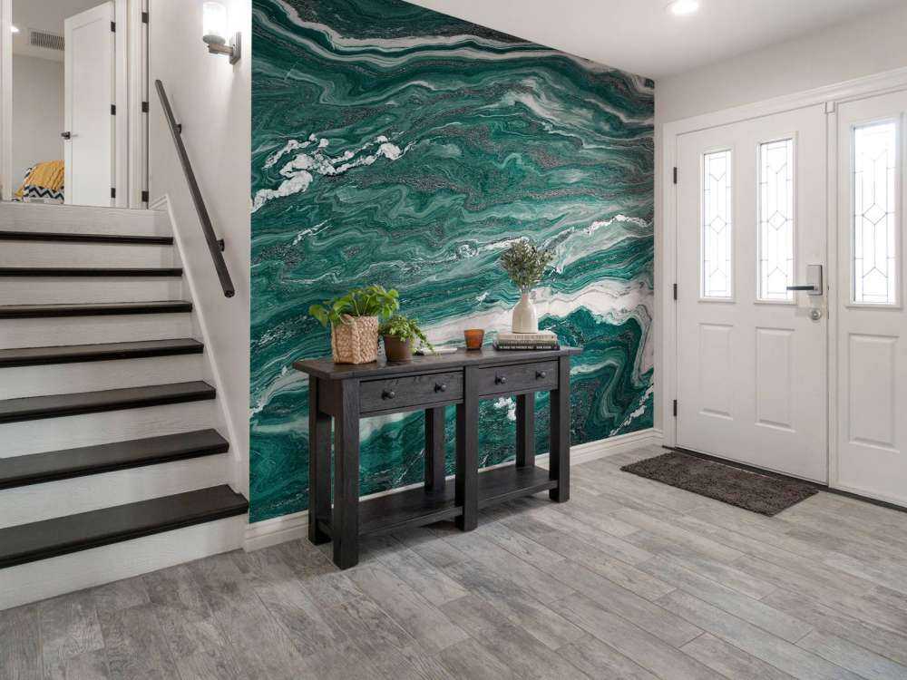 Zielony i biały marmur