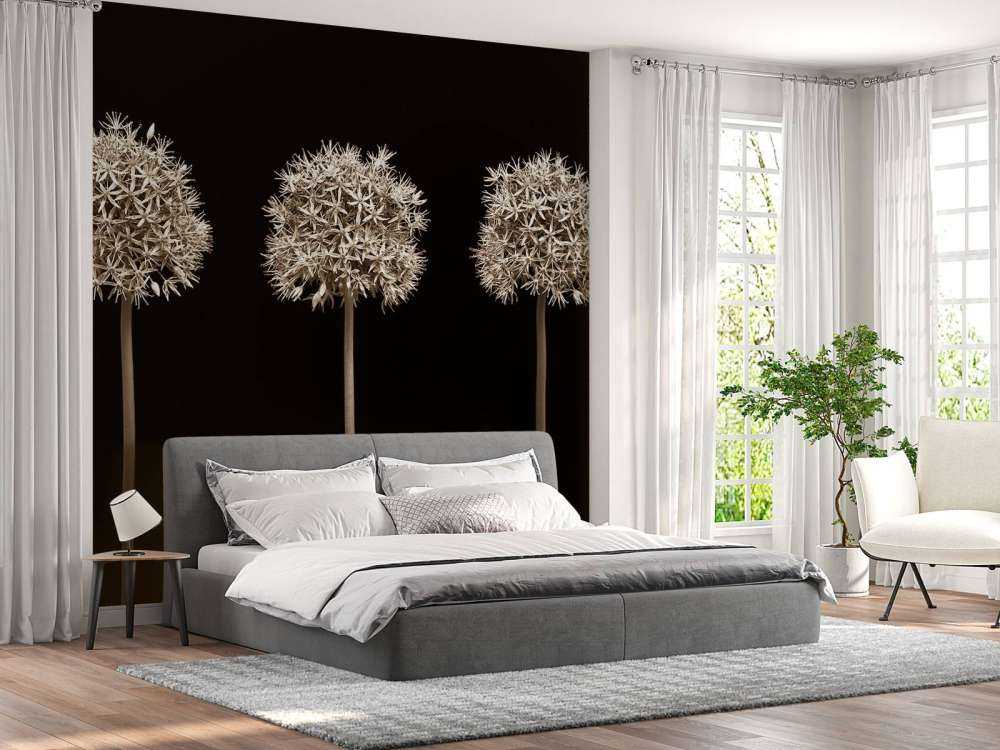 Trzy kwiaty alg w rzędzie