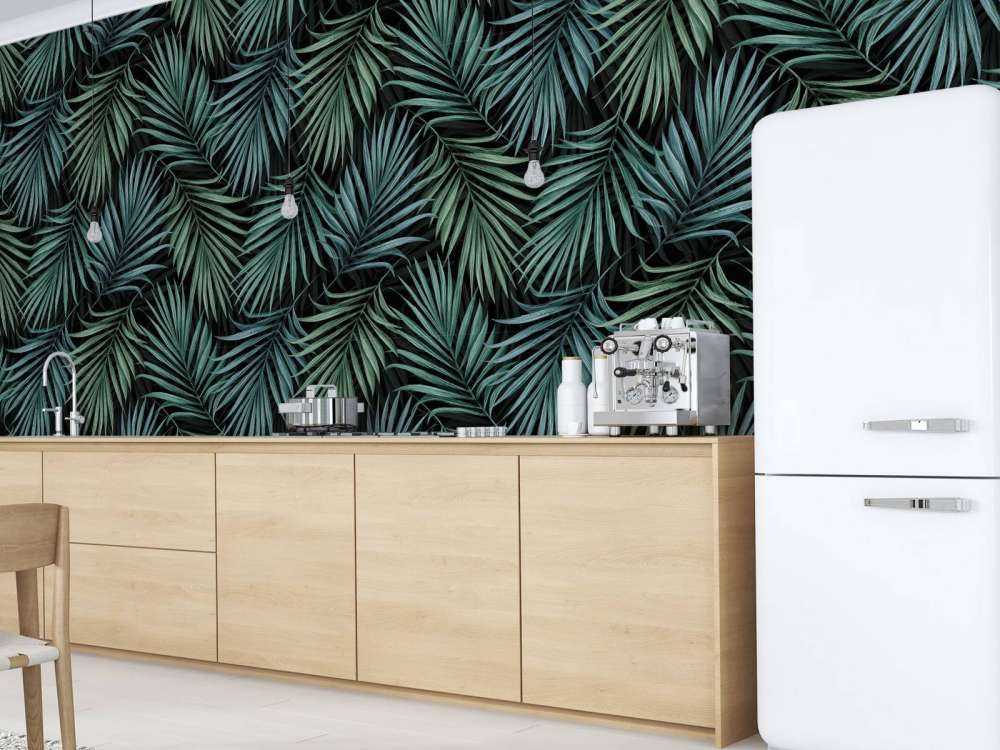 Tropikalne wzorzyste zielone liście