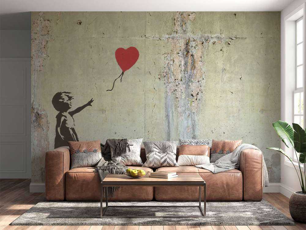 Banksy - Balloon girl, raw concrete