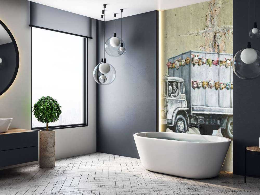 Banksy - Meat truck, raw concrete