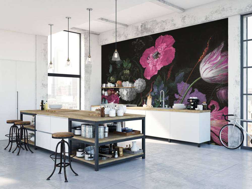 Barokowe kwiaty - martwa natura - nastrojowy róż