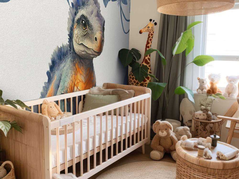 Młody ankylozaur w niebieskiej dżungli