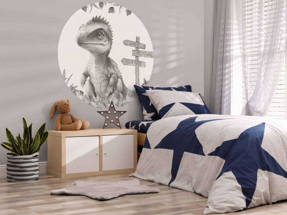 Młody spinozaur w beżowej dżungli