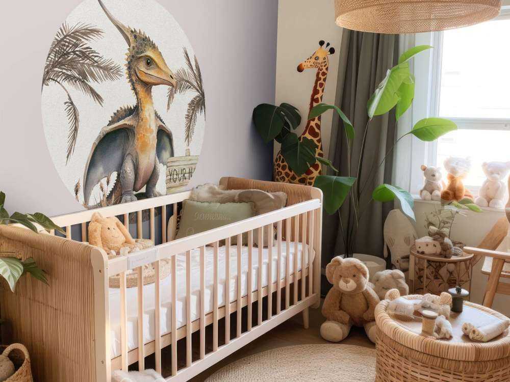 Młody pteranodon w taupe dżungli