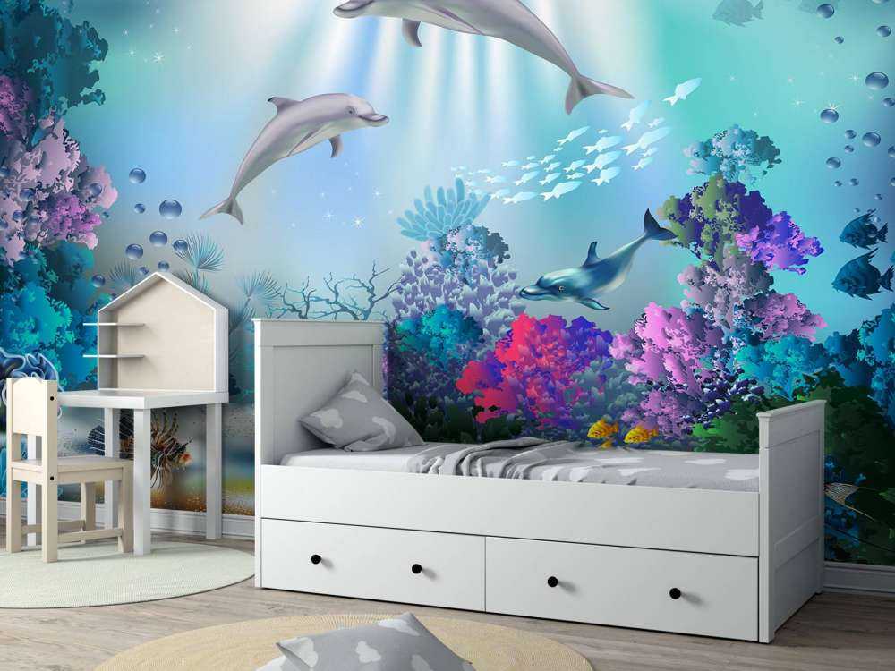 Podwodny świat z delfinami