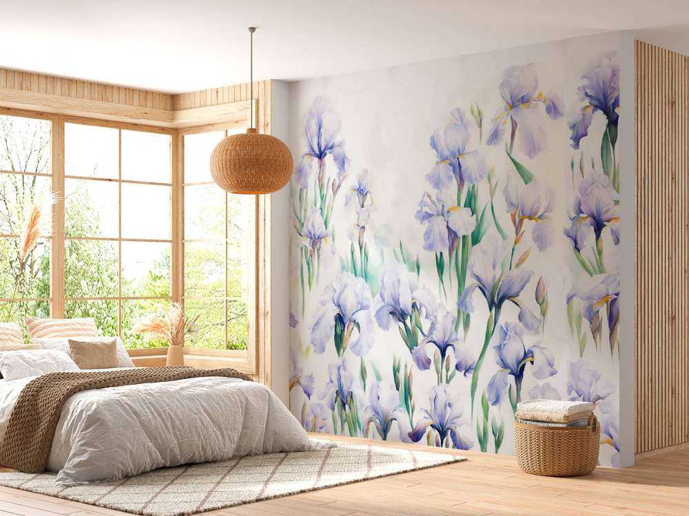 Irysy tańczą w bezszwowym pastelowym kolorze