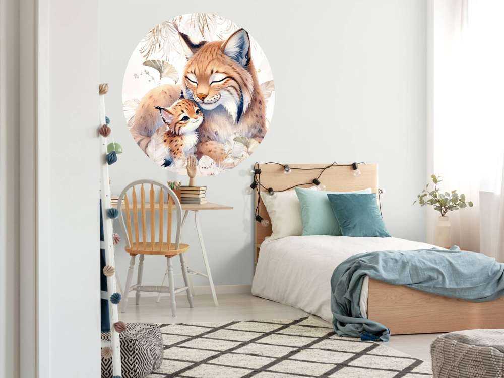 Kochająca ryś z młodym