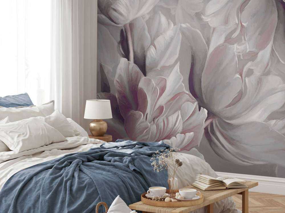 Duże Tulipany Szare