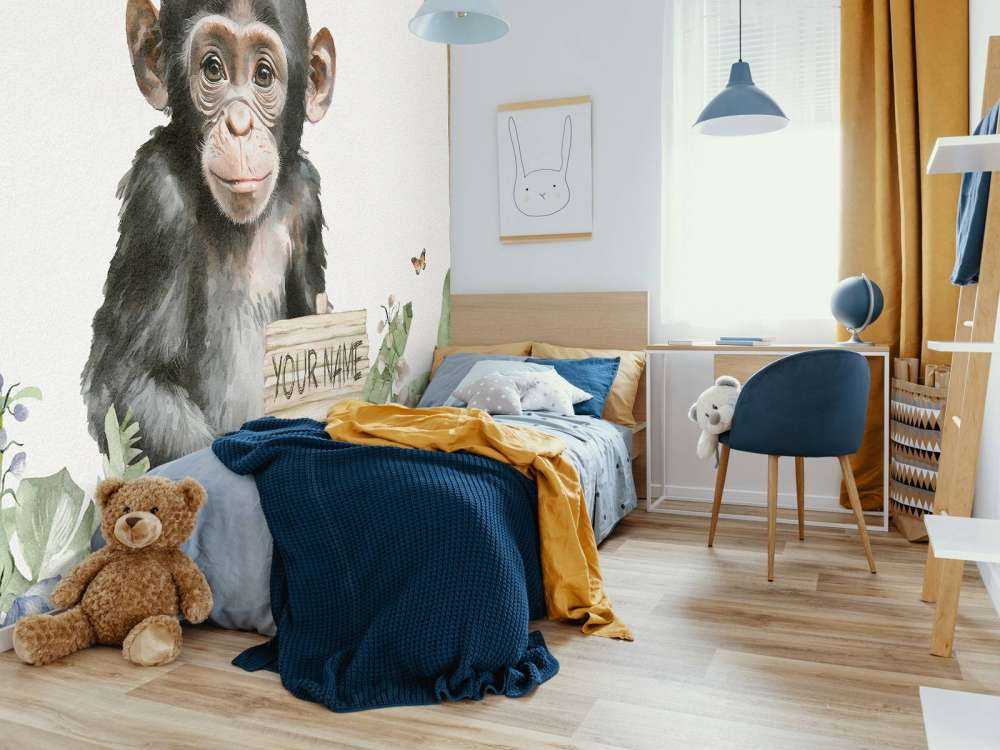 Mały szympans w dżungli