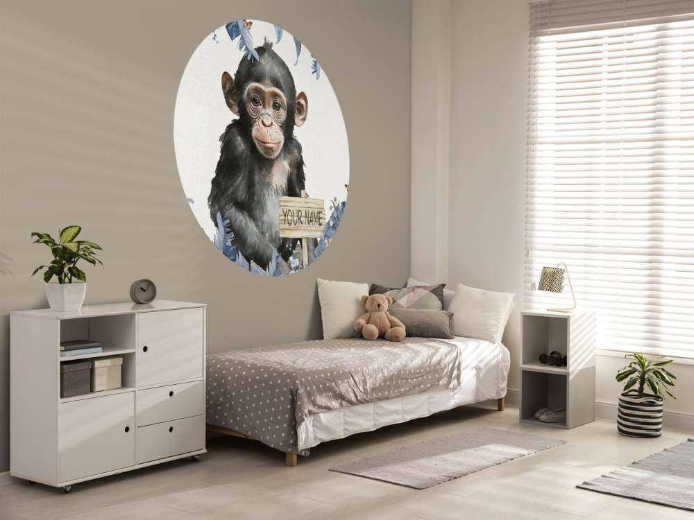 Szympans w dżungli niebieski