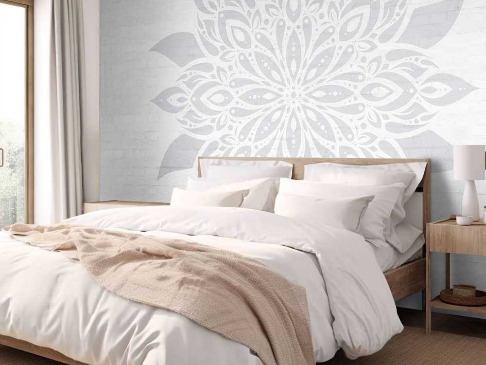 Miękki szary kwiat mandali