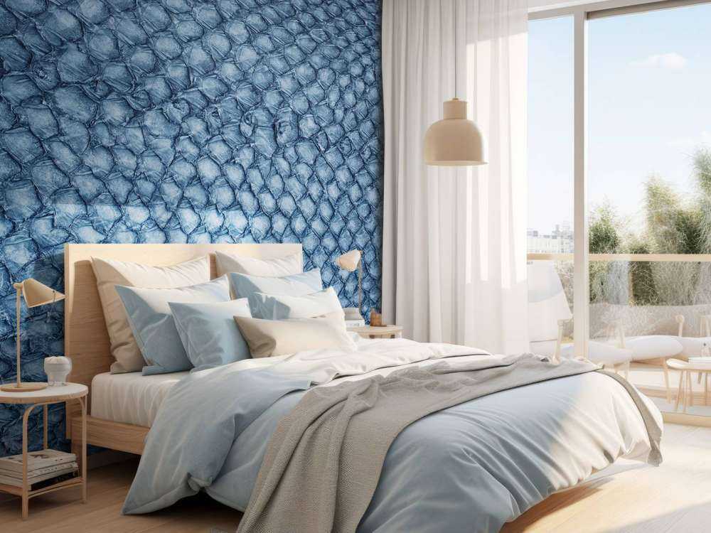 Tekstura skóry łososia w kolorze niebieskim