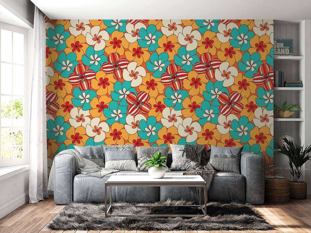 Kolorowe kwiaty w stylu vintage