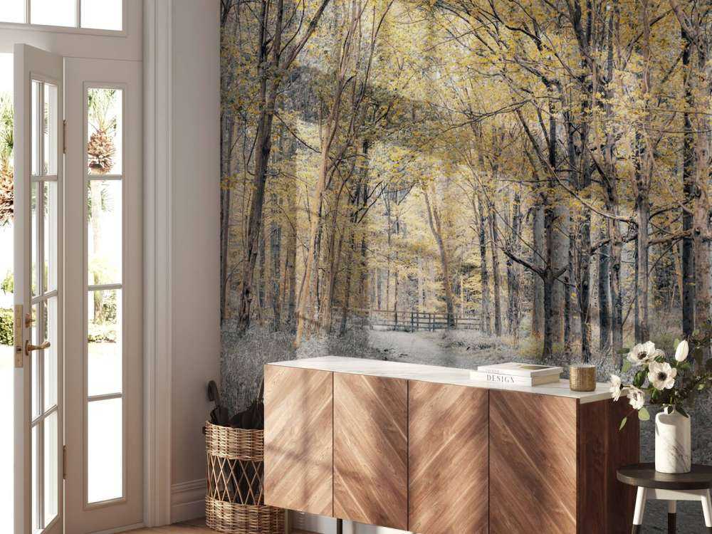 Leśna droga w okresie jesiennym