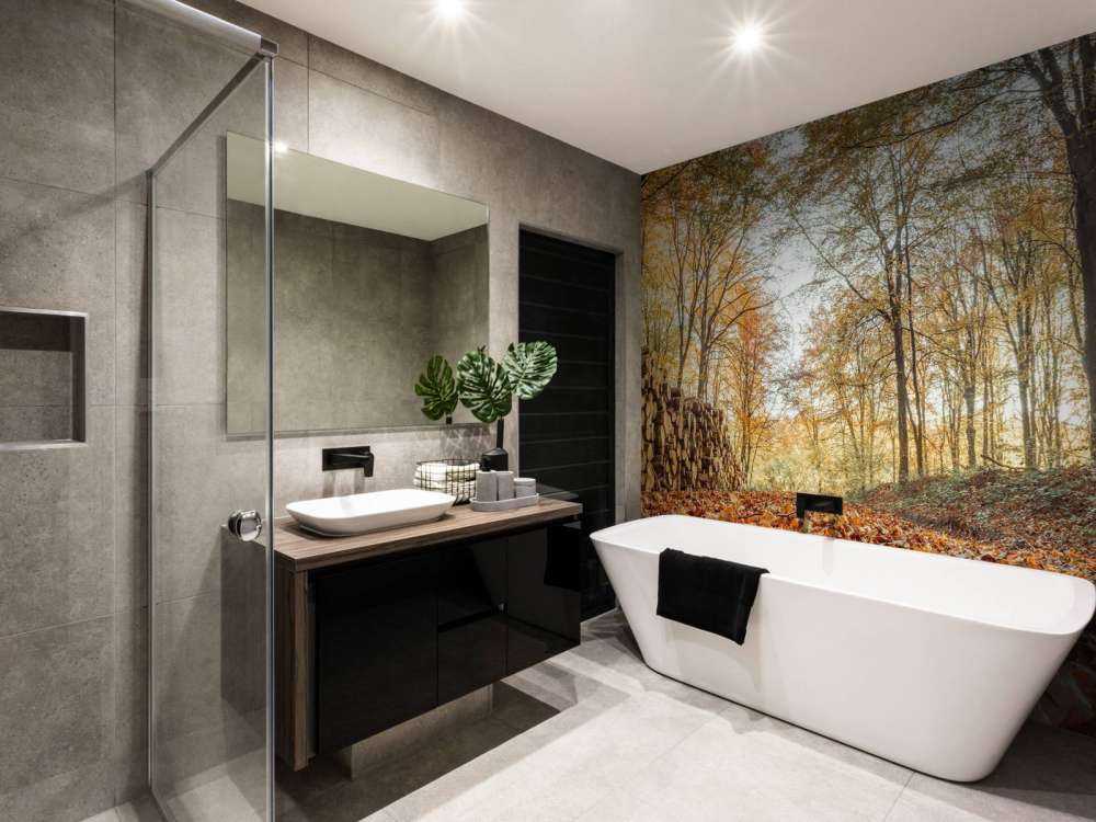 Pnie drzew w jesiennym lesie