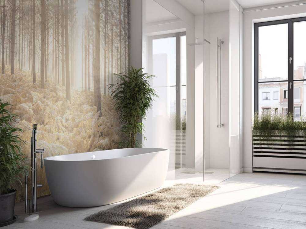 Promienie słońca w zimnym lesie