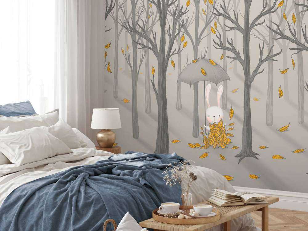 Królik pod liśćmi