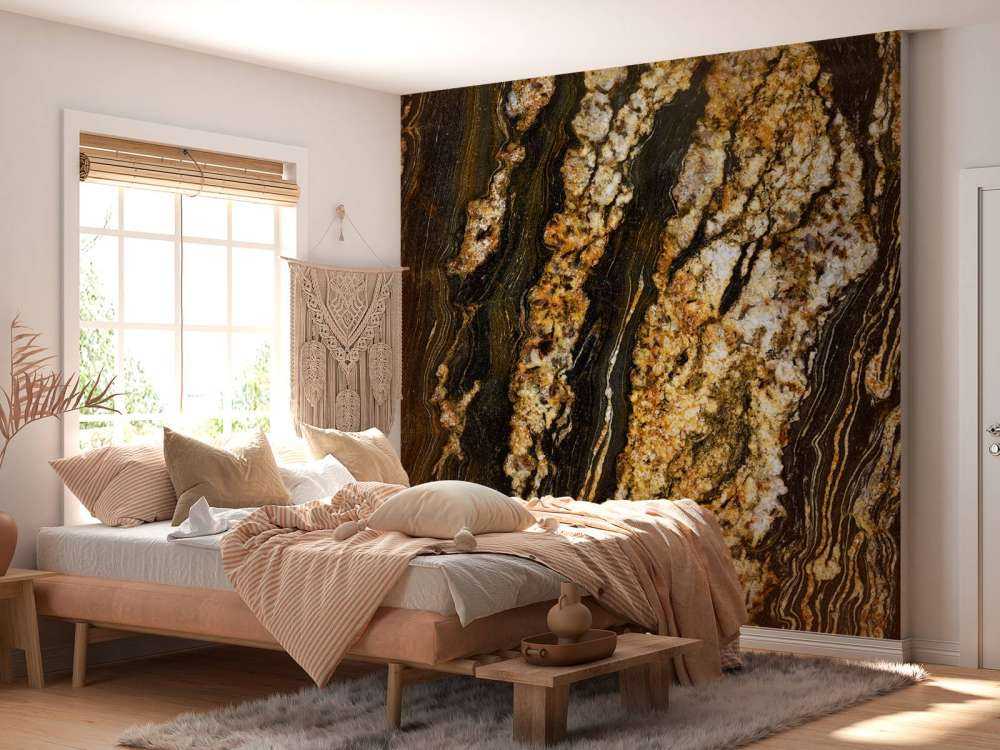 Ciemny marmur ze złotą strukturą